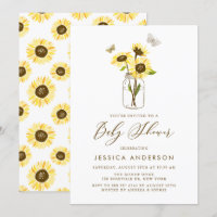 Fleurs de soleil jaunes dans le Baby shower Mason 