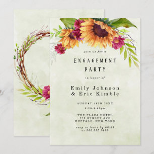Invitation Fleurs de soleil Printemps rose Floral
