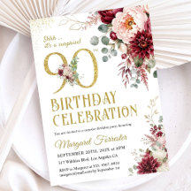 Fleurs de teinte or et burgundy pour les 90 ans