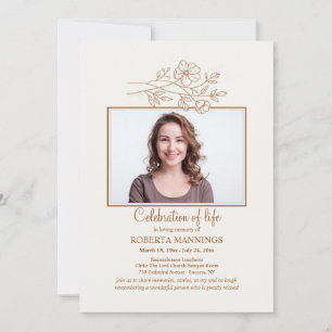 Invitation Fleurs de terrain Photo Célébration de la vie Invi