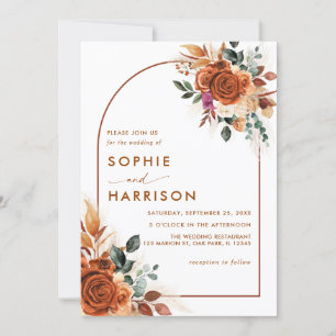 Invitation Fleurs de terre cuite Pampas Grass Tout en un Mari