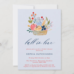 Invitation Fleurs de Tomber en Amour & Citrouilles Baby Showe