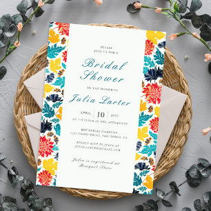 Invitation Fleurs de Tournesol Aquarelle Bleu Jaune pour une