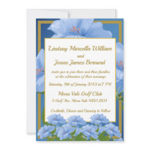 Fleurs de trompette bleue Jardin Mariage Invitatio
