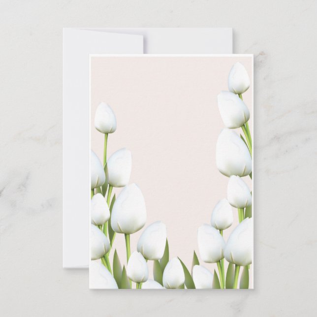 Invitation Fleurs de Tulipe blanche  (Devant)