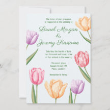Fleurs de tulipes pastel aquarelle Mariage de prin