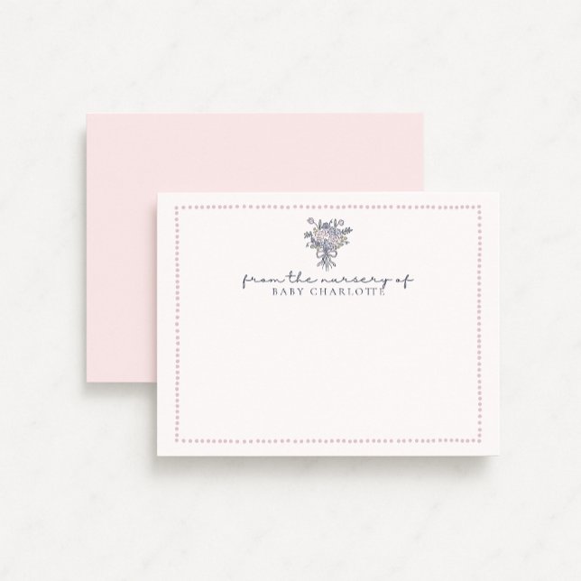 Invitation Fleurs dessinées à la main, cadre pointillé de la  (Créateur téléchargé)