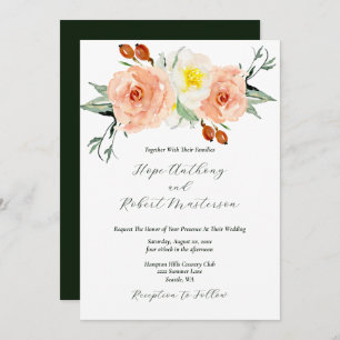 Invitation Fleurs d'été brillantes Mariage avec RSVP