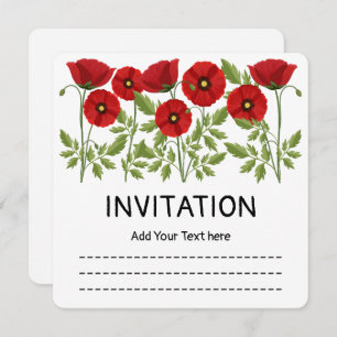Invitation Fleurs d'été joyeuses floraison de pavot
