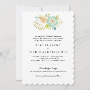 Invitation Fleurs d'été simples   MARIAGE