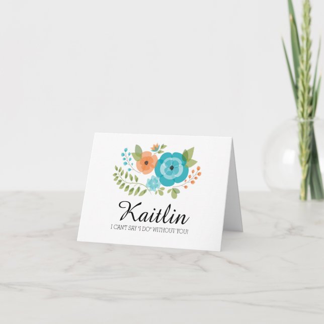 Invitation Fleurs d'été simples | Serez-vous ma demoiselle d' (Devant)
