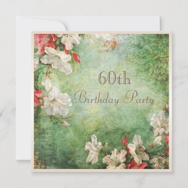 Invitation Fleurs d'hibiscus chic du 60e anniversaire du Shab (Devant)