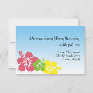 Invitation fleurs d'hibiscus hawaïen rose pour l'encart de ma