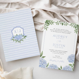 Invitation Fleurs d'Hydrangée Bleue, Mariage Cimier Personnal