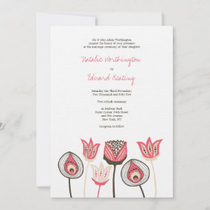 Invitation Fleurs d'ivoire au chocolat de corail Mariage