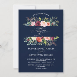 Invitation Fleurs d'ivoire rousses Cadre Mariage Bourgogne