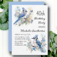 Fleurs d'oiseau geai bleu Printemps 40e anniversai