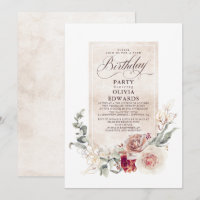 Fleurs d'ombre Terre Boho Élégante fête d'annivers