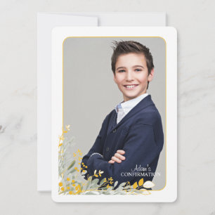 Invitation Fleurs d'or Cadre photo Religieux