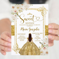 Fleurs d'or et de blanc Sweet sixteen couronne Ann