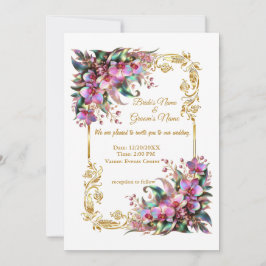 Invitation Fleurs d'orchidées élégantes et vibrantes Mariage