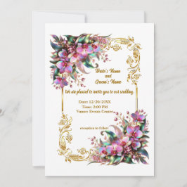 Invitation Fleurs d'orchidées élégantes et vibrantes Mariage