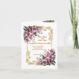 Invitation Fleurs d'orchidées élégantes et vibrantes Mariage