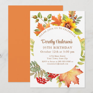 Invitation Fleurs Élégantes d'Automne 95e Anniversaire