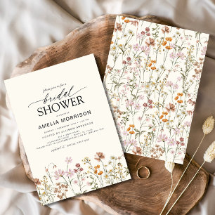 Invitation Fleurs élégantes de jardin Fête prénuptiale aquare