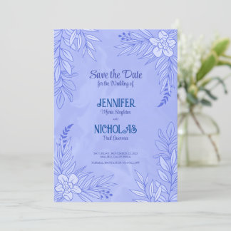 Invitation Fleurs élégantes et ornements Feuille pour Mariage