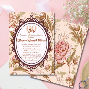 Invitation Fleurs Élégantes Vintage pour les Dates Importante