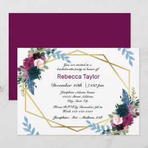 Invitation Fleurs en Fête Mod Prune - Enterrement de Vie de J