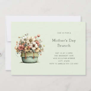 Invitation Fleurs en Pot Style Cosy et Shabby pour la Fête de