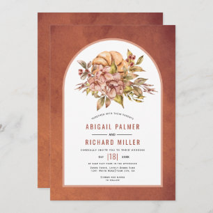 Invitation Fleurs en terre cuite et mariage de automne citrou