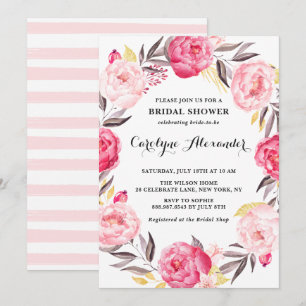 Invitation Fleurs et Fête des mariées à huile d'or Faux