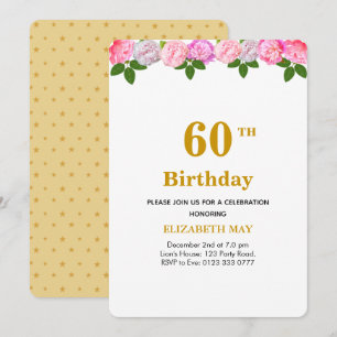Invitation Fleurs et feuilles de laurier 40e, 60e anniversair