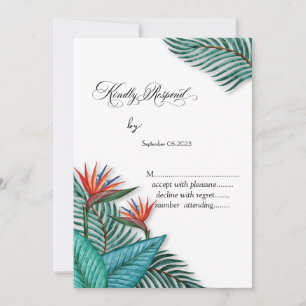 Invitation Fleurs Exotiques Tropicales RSVP
