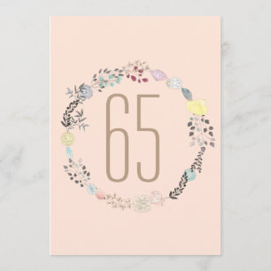 Invitation Fleurs fantaisies et diamants 65e anniversaire