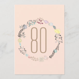 Invitation Fleurs fantaisies et diamants 80e anniversaire