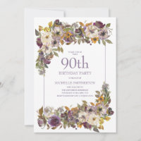 Fleurs Feuillage Jaune Ivoire Violet 90e Anniversa