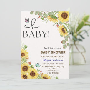 Invitation Fleurs Fille Fleur Solaire Cartons d'Invitation Ba