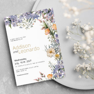 Invitation Fleurs fleur sauvage de campagne Mariage rustique