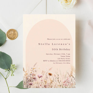 Invitation Fleurs fleurs sauvages beige beige beige beige