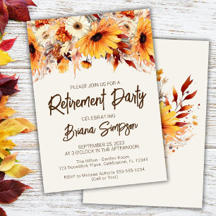 Invitation Fleurs Florales d'Automne Ivory Retraite