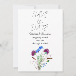 Invitation Fleurs florales écossaises de chardon Mariage rust