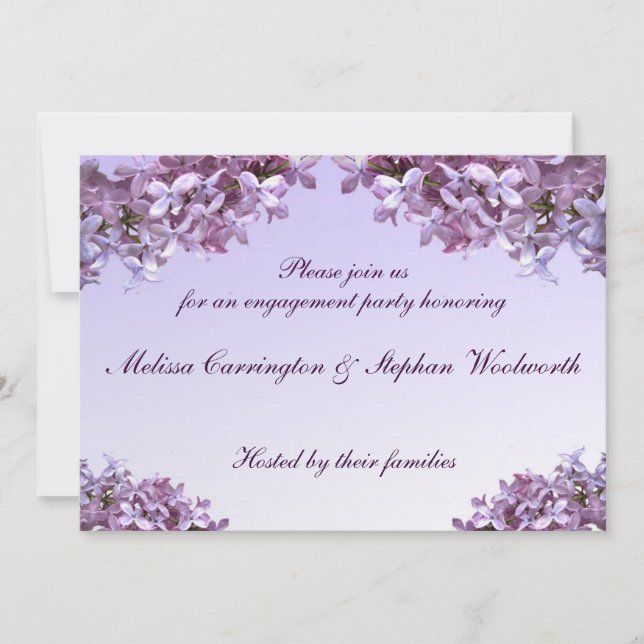 Invitation Fleurs florales Lilac (Devant)