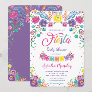 Invitation Fleurs florales mexicaines Fiesta Baby shower fill