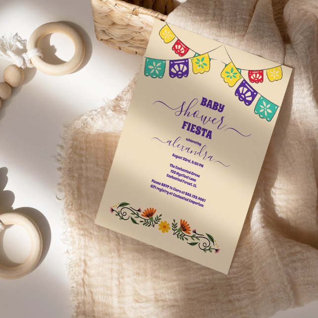 Invitation Fleurs florales mexicaines Fiesta Baby shower fill (Créateur téléchargé)