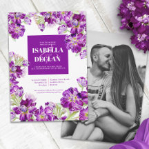 Fleurs florales stocks violet mariage d'aquarelle
