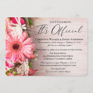 Invitation Fleurs fraîches Floral C'est le Mariage officiel